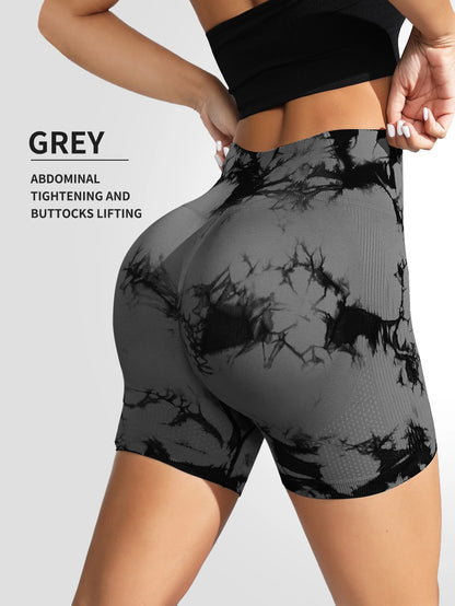 Tie-Dye Seamless Peach-Lift Shorts