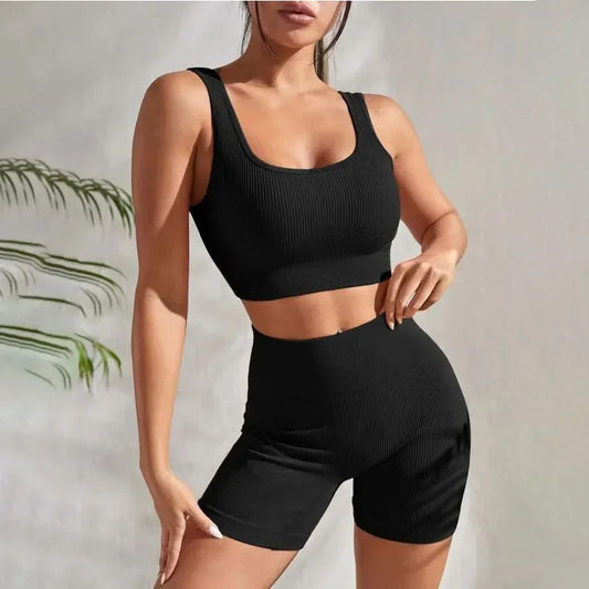 The Elevate Ribbed Sculpting Short Set (2PC)