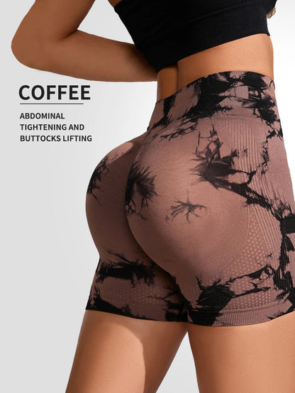 Tie-Dye Seamless Peach-Lift Shorts