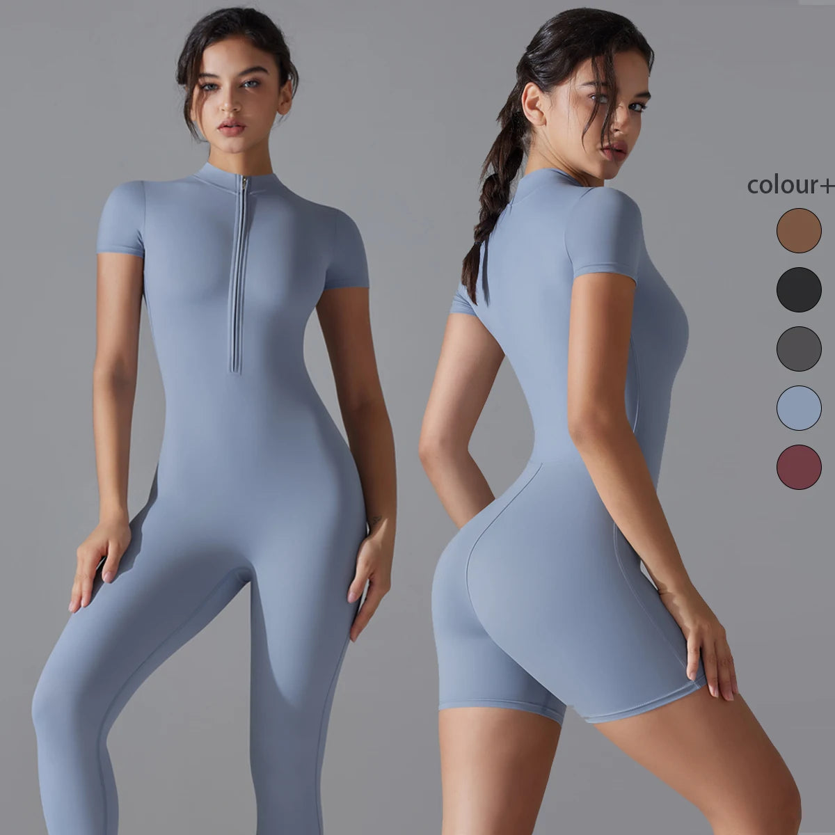 Women's Seamless Yoga Bodysuit – Backless Push Up Gym Romper & Fitness Jumpsuit