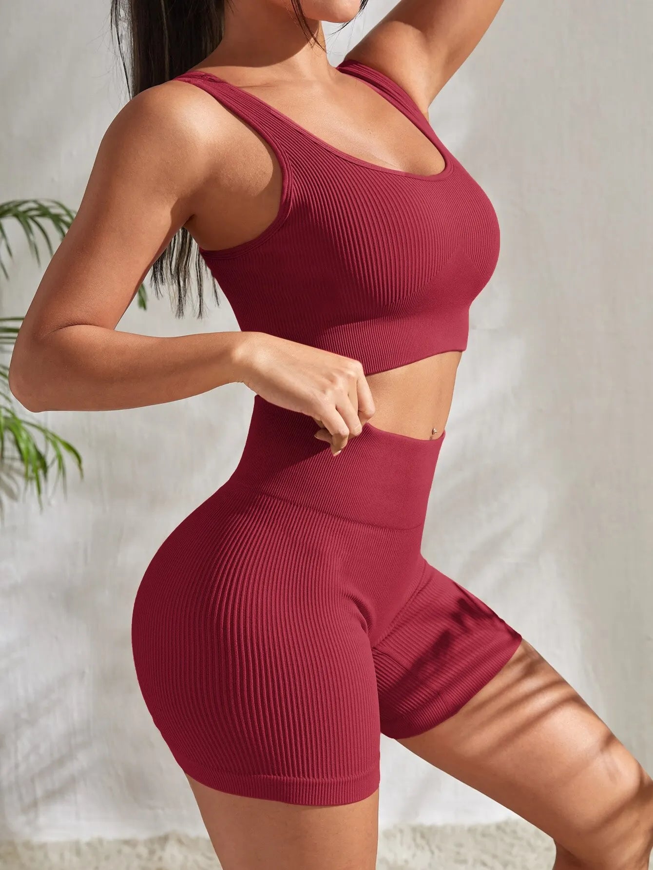 The Elevate Ribbed Crop & Shorts Set (2PC)