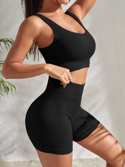 The Elevate Ribbed Crop & Shorts Set (2PC)