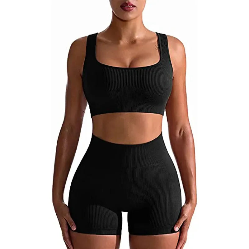 The Elevate Ribbed Sculpting Short Set (2PC)