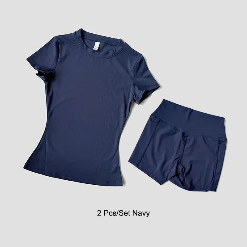 The Seamless Sculpt Short-Sleeve Set