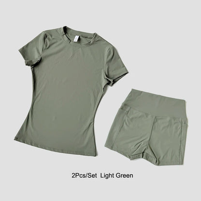 The Seamless Sculpt Short-Sleeve Set