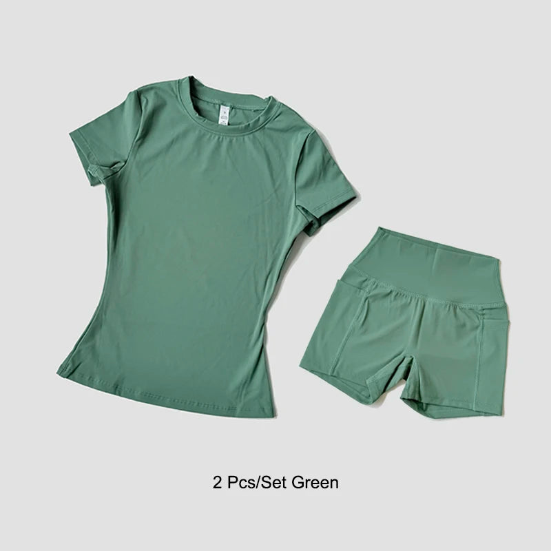 The Seamless Sculpt Short-Sleeve Set