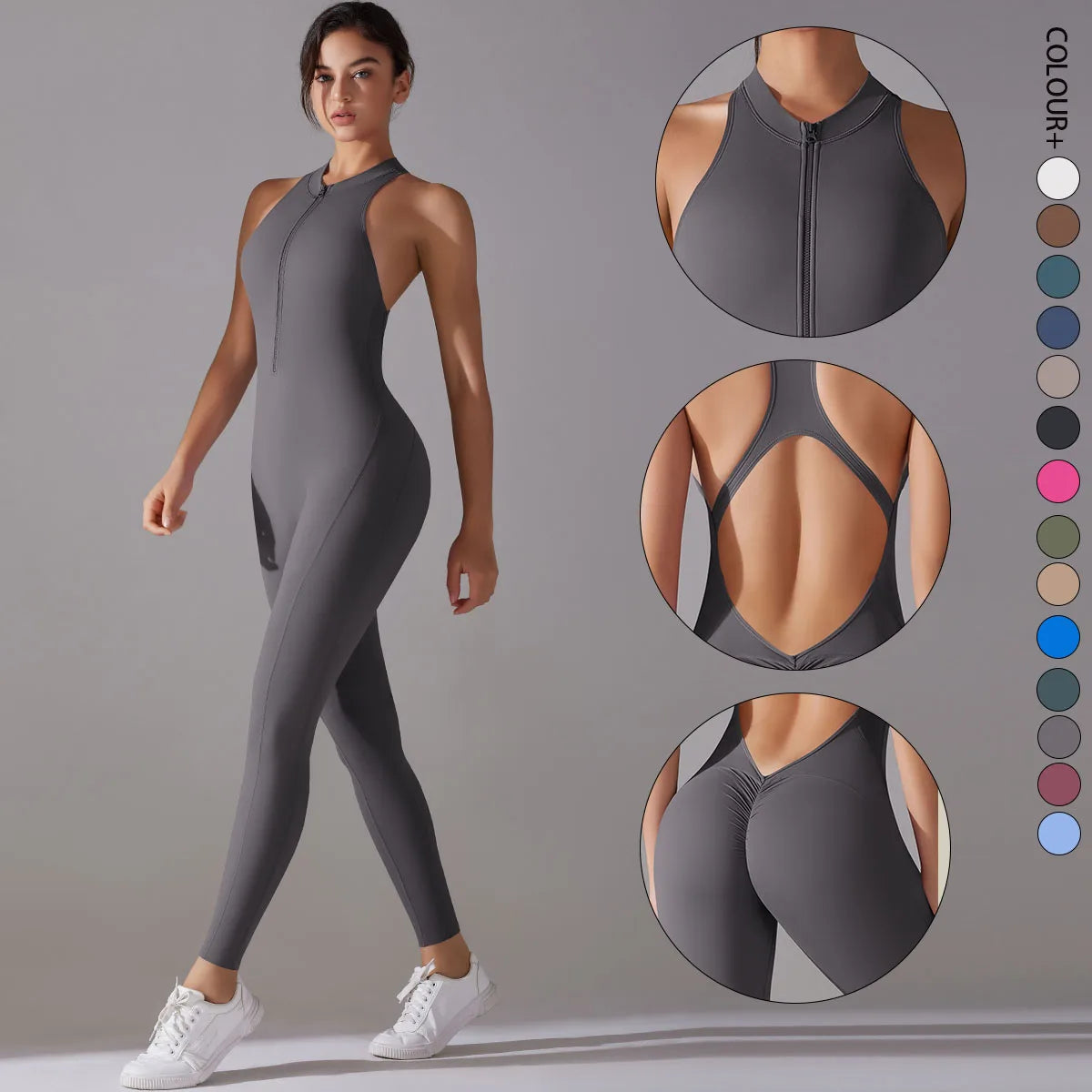Elegance Era Women's Fitness Bodysuit: Push-Up Yoga Suit & Sculpting Shapewear