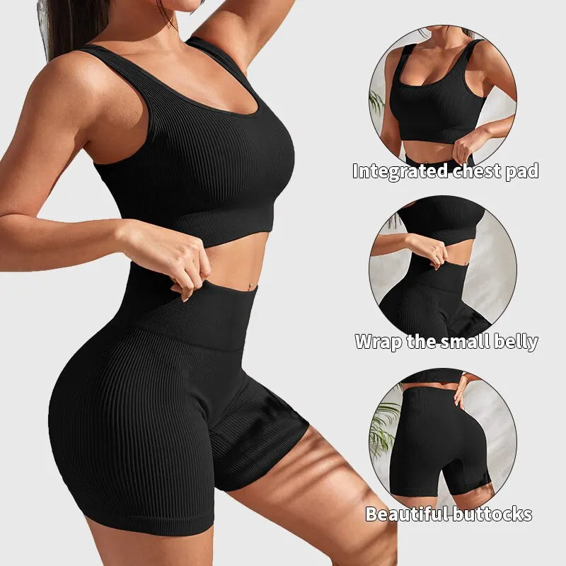 The Elevate Ribbed Crop & Shorts Set (2PC)